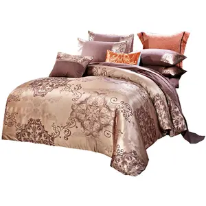Parure de lit en Satin avec motif Jacquard, ensemble de literie de luxe, confortable en coton, haute qualité, vente en gros, King Size