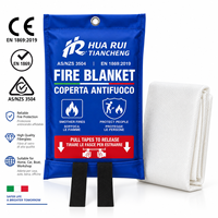 Couverture anti-feu en fibre de verre, emballage individuel, EN 1869:2019, marché italien, pour la maison, la cuisine, le garage, le camping-car, le bureau, vente en gros B2B