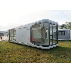 <span class=keywords><strong>Prix</strong></span> <span class=keywords><strong>de</strong></span> gros Maison conteneur à capsule spatiale Chalet en verre extérieur Camping Cabine préfabriquée Maisons modulaires mobiles - Product Image 1