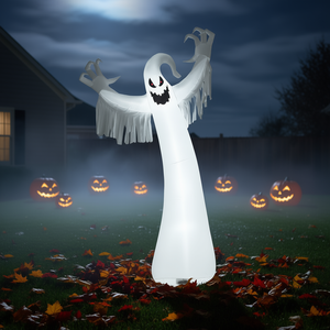 Fantasma Gonfiabile Spaventoso di 3,6 Metri per Decorazione Esterna di Halloween con Luci LED e Ventilatore, in PVC Bianco - Product Image 2