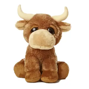 Custom High Quality Stuffed Plush Brown Highland Cow Stuffed Animals