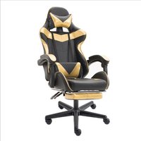Zéro gravité Cyber café chaise berçante jeu pas cher ordinateur PC chaise de jeu avec repose-pieds doré PU cuir chaise de course jeu