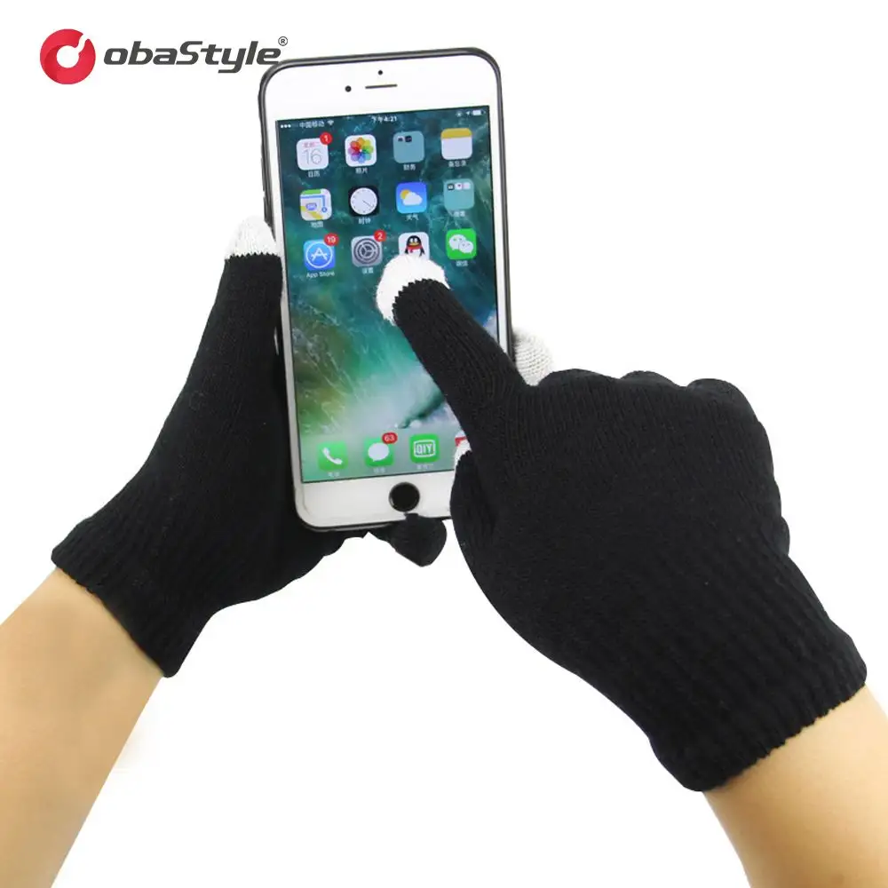 EU stock shipping tinta unita Magic Mobile Phone Smartphone Texting Touch screen guanti Knit Winter Warm Mittens guanti