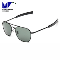 Lunettes de soleil pilote en métal sur mesure OEM, polarisées UV400, taille 55-20-152, pour adultes unisexes, conçues par notre équipe interne