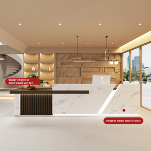 Comptoir de réception minimaliste, comptoir de réception d'entreprise, <span class=keywords><strong>spa</strong></span> pour les pieds, hall d'hôtel, comptoir de caisse en bois naturel - Product Image 2