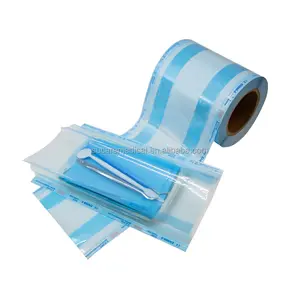 Rouleau de sachets de stérilisation à soufflet en papier-plastique médical pour outils de dentiste