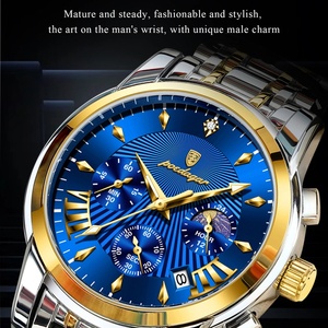 Reloj de Lujo POEDAGAR para Hombre, Resistente al Agua, Luminoso, con Fecha, Cronógrafo, Reloj de Cuarzo, Acero Inoxidable - Product Image 3