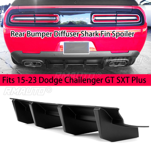 ลิ้นกันชนหลังแบบดิฟฟิวเซอร์ ครีบฉลาม สปอยเลอร์ สำหรับ Dodge Challenger GT SXT Plus ปี 15-23 สีดำด้าน สีดำเงา - Product Image 1