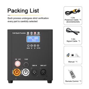 เครื่องพ่นประกายไฟเย็นในร่ม SHEHDS 450W พร้อมรีโมทไร้สาย DMX512 สำหรับงานแต่งงานและโบสถ์ - Product Image 3
