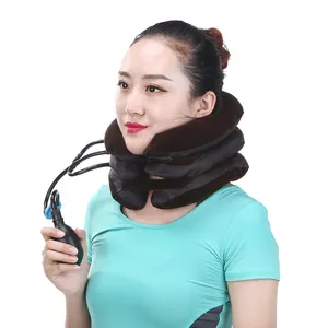 Suporte inflável ajustável de alta qualidade para pescoço, dispositivo de tração para correção cervical para alívio da dor
