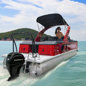 Bateau ponton sportif certifié CE avec télécommande, toit arqué, canapé de luxe, coque en aluminium, moteur 300 CV – Loisirs, vitesse, <span class=keywords><strong>passion</strong></span> - Product Image 4