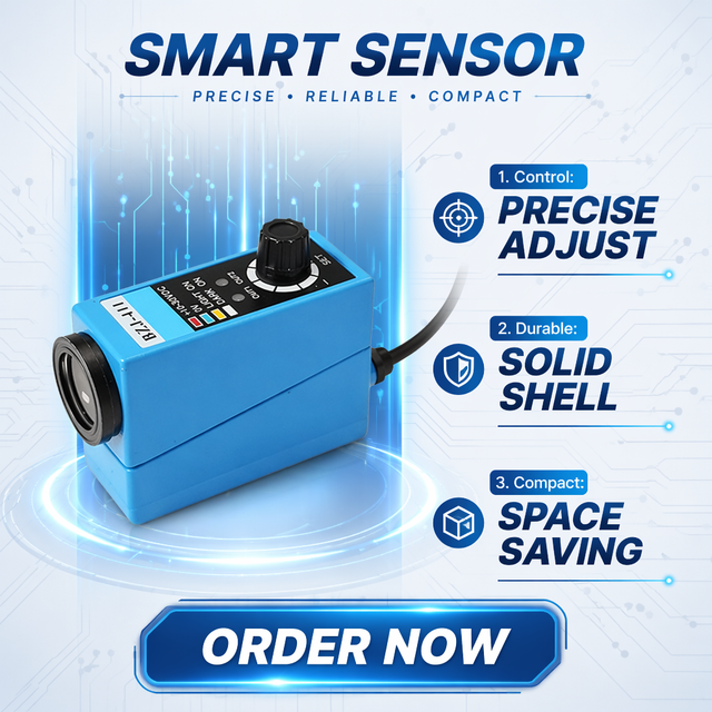 BZJ-411 Detect Blue and Green Color Mark Contrast PhotoCell Photoeye Sensor Switch with CE