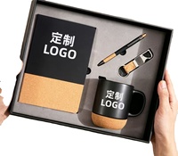 Coffret Cadeau d'Entreprise Personnalisé en Cuir PU Écologique de Luxe – Carnet Imprimé en Letterpress, Stylo, Tasse, Porte-clés, Logo Personnalisé