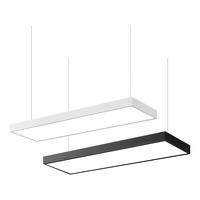 Luminaire linéaire LED haute luminosité pour bureau, bar, lampe suspendue sur rail commerciale pour studio, lumière linéaire carrée LED