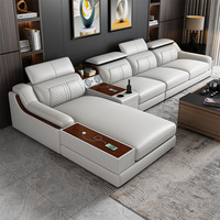 Luxuriöses Modernes Nordisches Design Geformtes Ecksofa-Set Mikrofaser-Stoff Wohnzimmer 7-teiliges L-förmiges Ecksofa