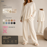 Ensemble deux pièces décontracté pour femme : pull oversize à col rond et manches longues en maille, et pantalon taille haute à jambes larges – Vente en gros personnalisée