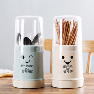 Support de vidange en plastique cuillère à soupe baguettes Cage avec couvercle anti-poussière support de stockage polyvalent cuisine <span class=keywords><strong>vaisselle</strong></span> boîte de <span class=keywords><strong>rangement</strong></span> - Product Image 3