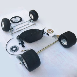 Kit complet de châssis de karting DIY personnalisé avec suspension <span class=keywords><strong>avant</strong></span>, essieu arrière, direction, pneus de 5 pouces et siège - Product Image 4