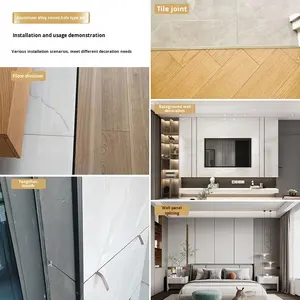 Bandes <span class=keywords><strong>de</strong></span> bordure <span class=keywords><strong>de</strong></span> carrelage en alliage d'aluminium personnalisées <span class=keywords><strong>de</strong></span> style crème moderne Lignes <span class=keywords><strong>de</strong></span> bordure <span class=keywords><strong>de</strong></span> <span class=keywords><strong>plancher</strong></span> Moulures d'angle et bandes d'étanchéité - Product Image 4