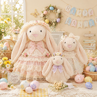Peluches lestées à poils longs, animaux en peluche doux à longues oreilles, lapins, éléphants, moutons, vente en gros