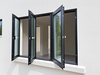 Fenêtre à double battant en aluminium à rupture de pont thermique, haute isolation, insonorisée, coupe-vent, garantie 5 ans, taille et couleur personnalisées pour la maison