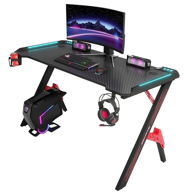 Factory Direct Cross-border RGB Gaming Desk Home Use Modern Minimalist Desktop Computer Desk Wholesale OEM Supply Model D2104