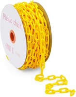 Chaîne de sécurité à mailles jaunes en plastique, 5/6/8/10mm, barrière de sécurité pour utilisation avec cônes de sol humide
