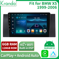 Écran de voiture Krando Android Car-play Auto Radio 1280*720 écran tactile GPS Navigation 8core DSP pour BMW X5 E39 E53 1999-2006