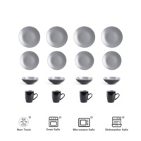 Ensemble d'assiettes de cuisine rondes Semtember Promotion avec tasse à café ensembles de vaisselle élégants haut de gamme pour four à micro-ondes pour un usage domestique