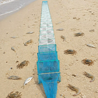 Nasse de pêche multifilament PE Rong Bay PE-HCT à nœud simple 23*38cm 31 armatures pour crabes, homards et crevettes