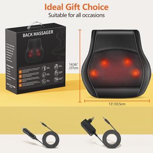 Phenitech Shiatsu masajeador de espalda y cuello con calor calmante, masajeador de espalda, almohada masajeadora para cuello hombro espalda - Product Image 6