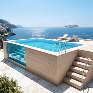 <span class=keywords><strong>Piscine</strong></span> hors sol préfabriquée avec jets de massage hydromassants, <span class=keywords><strong>contre</strong></span>-<span class=keywords><strong>courant</strong></span> et fenêtre latérale - Product Image 1