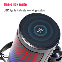Enregistrement professionnel RGB Light USB Microphone filaire à condensateur pour le streaming Podcasting de bureau-pour ordinateur PC et ordinateur portable