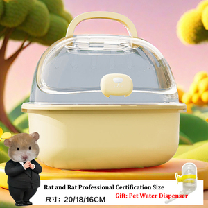 Jaula Portátil para Hámster con Accesorios para Mascotas Pequeñas, Cierre de Botón, Bandeja de Plástico y Caja de Arena - Product Image 3
