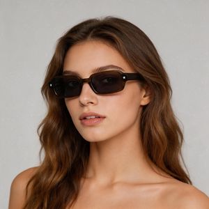Nuevas Gafas de Sol Rectangulares Estrechas SA0465 con Montura Completa en Tortuga, Protección UV400 para Adultos - Product Image 1
