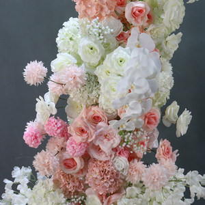 Arco Floral Curvo de Seda de Peonía y Cuerno de Buey para Decoración de Bodas, Soporte Guía de Pasillo de Nuevo Estilo, de Hierro Forjado para Exteriores - Product Image 4