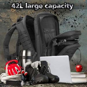 Nouveauté 2024 Sac à dos tactique d'extérieur, sac à bandoulière, grand format, imperméable, 900D, pour la gym et le trekking, système Molle, antivol, résistant à l'usure, 36-56L - Product Image 4