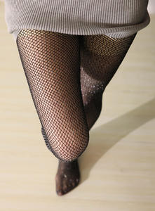 महिलाओं के Fishnets Sparkly चड्डी चांदी गोल्डन शिमर संयुक्त यार्न उच्च कमर शराब पी और नशे चड्डी मोजा - Product Image 3