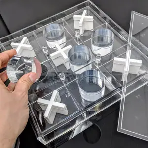 OEM Custom Service Acrylic Laser Engraving Lucite Tic Tac Toe Game Board