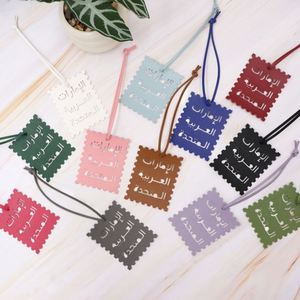 Vintage Pu Leather <b>Charm</b> Pendant Uae Arabic Text Luggage Tag Travel <b>Bag</b> Hanging Ornament Promotional Gift - Product Image 1