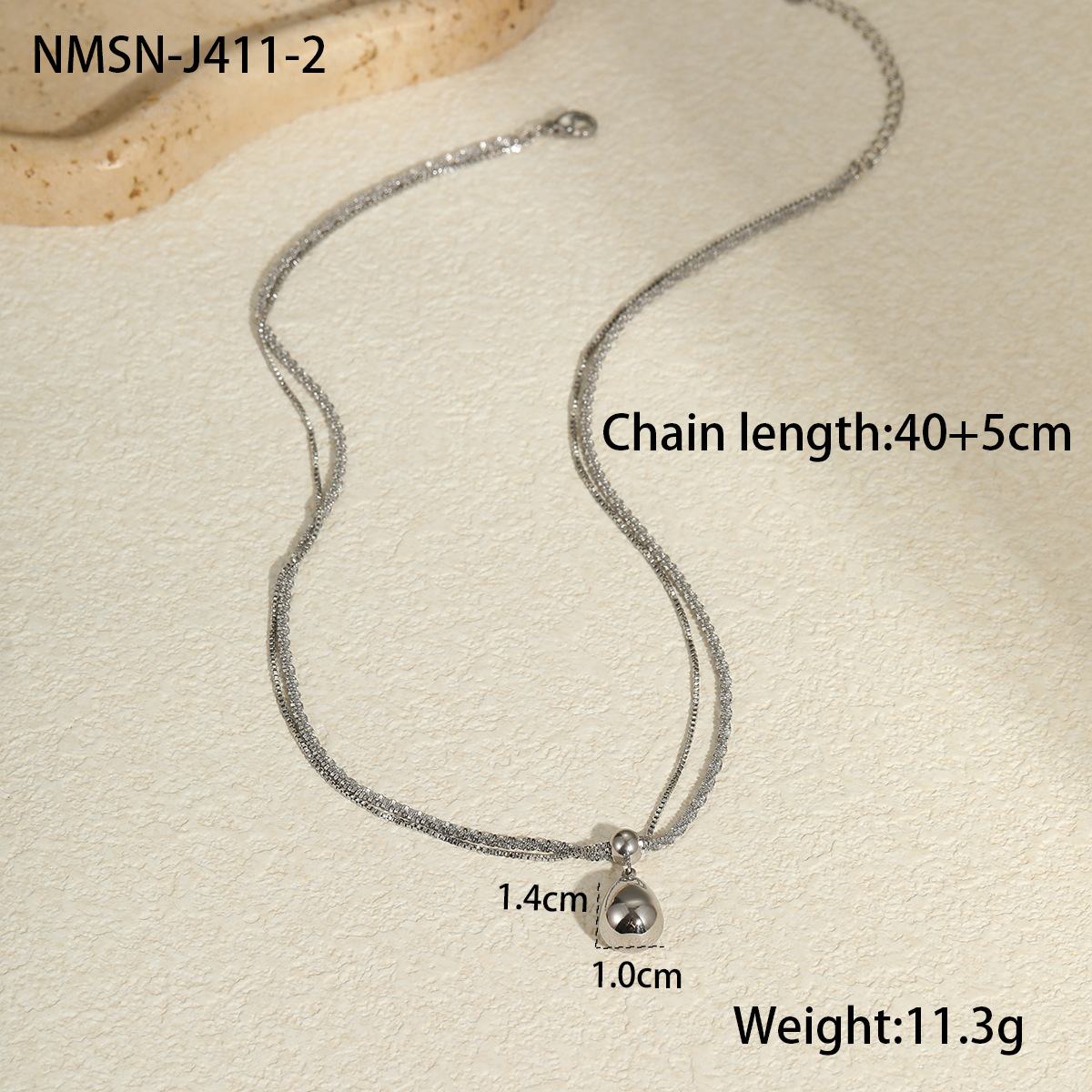 Nmn-j411-2 steel color necklace