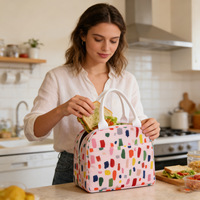 Draagbare grote koelbox voor meisjes, voedselbewaarzak, waterdicht, geïsoleerd, thermos, katoenen tote bag, bento lunchbox voor kantoor