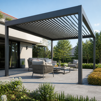 Pergola en aluminium Jiake avec toit à lames motorisées pour jardin, terrasse, espace de loisirs extérieur, projets sur mesure