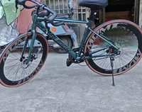 Vélo de route Lanling 700C, coupe-vent, compétition, 18 vitesses, guidon tombant, frein à disque, alliage d'aluminium, vélo de ville, vélo de course, cadre rigide