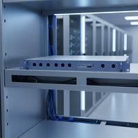 Boîtier de châssis combiné en aluminium extrudé 1U sur mesure OEM, support rack, pour commande électronique industrielle, avec poignée argentée