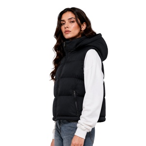 2026 New Fashion Black Sleeveless Puffer Vest <strong>Ladies</strong> Insulated Down <strong>Gilet</strong> <strong>with</strong> Button Closure for Layering - Product Image 2