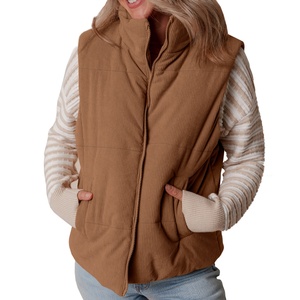 Chaleco de Algodón de Venta Directa de Fábrica, Chaleco Holgado de Moda con Cuello Alto para Mujer, Abrigo de Invierno para Mujer - Product Image 1