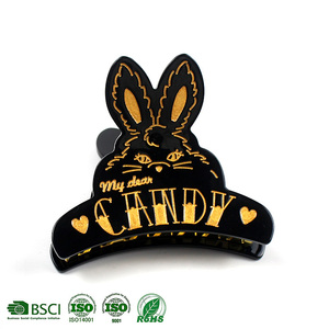 CANYUAN Nouveauté Tendance : Pinces à Cheveux Unisexe en Acétate, Motif <span class=keywords><strong>Lapin</strong></span> Mignon aux Grandes Oreilles, Taille Moyenne, Vente en Gros Personnalisée - Product Image 1