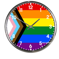 Horloges murales rondes arc-en-ciel polygenres, horloge silencieuse classique sans tic-tac, fonctionnant sur piles, pour bureau, maison, salon