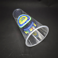 Gobelets jetables en PP avec couvercle, 90-12 oz, 16 oz, 24 oz, logo personnalisé, pour boissons froides